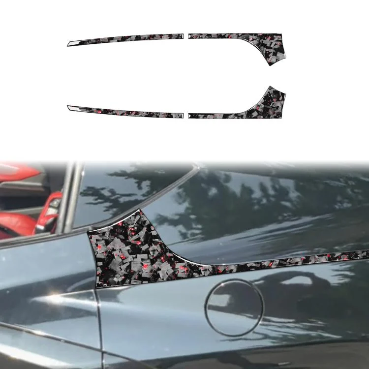 EDA008193301A.webp 4pcs/Set Forged Gold Foil Carbon Fiber Car Rear Sides Decorative Sticker for Chevrolet Corvette C8 2020-, Left and Right Driver - Image 1