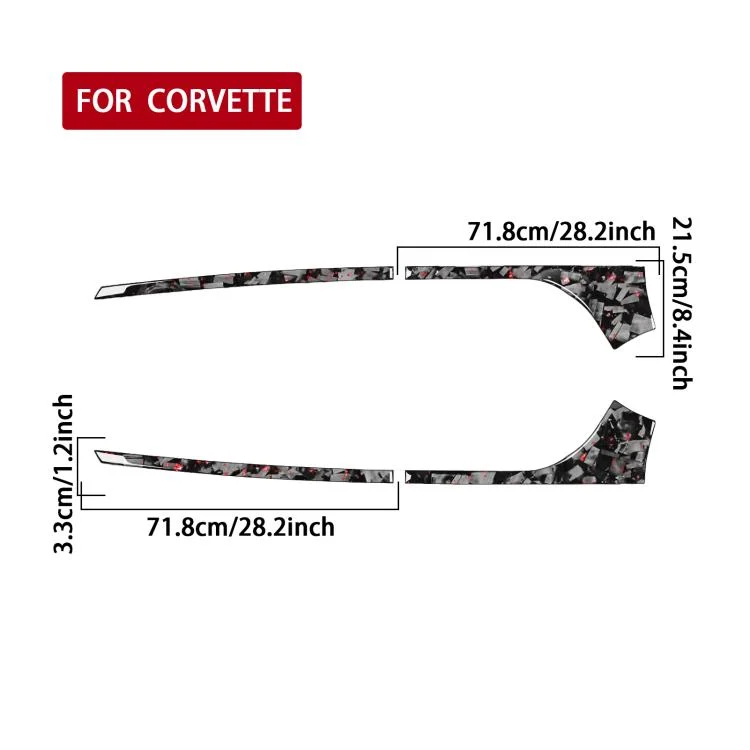 EDA008193301A_1.webp 4pcs/Set Forged Gold Foil Carbon Fiber Car Rear Sides Decorative Sticker for Chevrolet Corvette C8 2020-, Left and Right Driver - Image 2