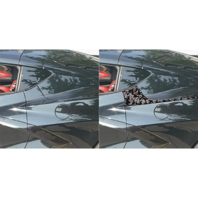 EDA008193301A_4.webp 4pcs/Set Forged Gold Foil Carbon Fiber Car Rear Sides Decorative Sticker for Chevrolet Corvette C8 2020-, Left and Right Driver - Image 5