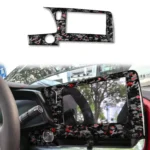 Forged Gold Foil Carbon Fiber Car Central Control Screen Frame Decorative Sticker for Chevrolet Corvette C8 2020-, Left Driver