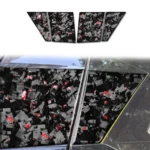 4pcs/Set Forged Gold Foil Carbon Fiber Car Roof Camera Sides Decorative Sticker for Chevrolet Corvette C8 2020-, Left and Right Driver