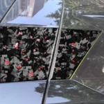 4pcs/Set Forged Gold Foil Carbon Fiber Car Roof Camera Sides Decorative Sticker for Chevrolet Corvette C8 2020-, Left and Right Driver - Image 3