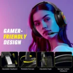 ONIKUMA S22 RGB Head-mounted Wired Gaming Earphone - Image 4