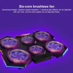 NUOXI YL-021 6-Fans RGB Light Laptop Radiator Adjustable Cooling Holder - Image 7
