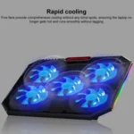 NUOXI YL-018 5-Core Fans Ultra-quiet Laptop Cooler RGB Light Cooling Holder - Image 5