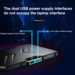 NUOXI YL-019 RGB Light Dual Turbine Silent Laptop Cooler Cooling Holder - Image 3