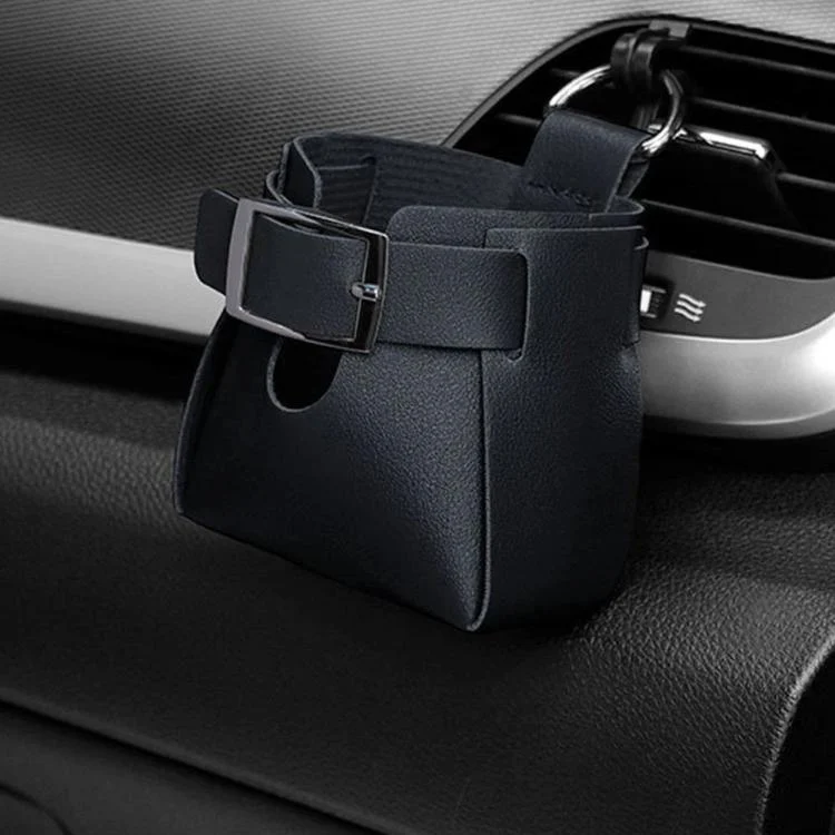 EDA008351001A.webp Car Air Vent PU Leather Storage Hanging Bag - Image 1