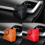 Car Air Vent PU Leather Storage Hanging Bag - Image 2