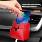Car Air Vent PU Leather Storage Hanging Bag - Image 6