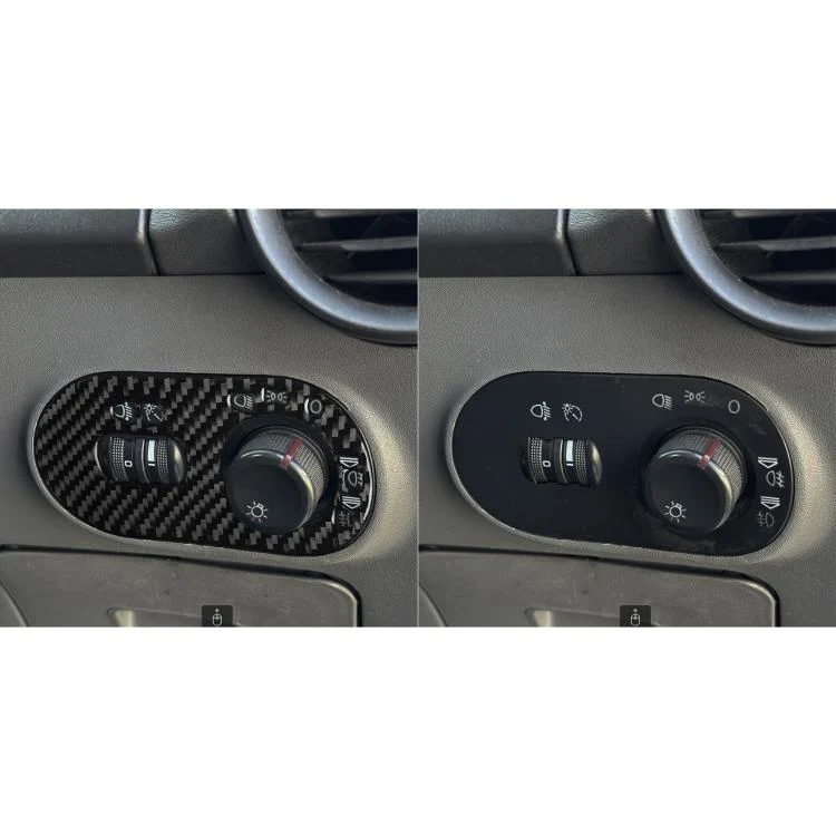 EDA008369701A_4.webp Carbon Fiber Car Headlight Switch Decorative Sticker for SEAT Ibiza 2003-2008, Right Driver - Image 6