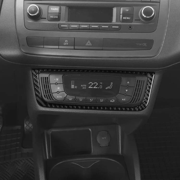 EDA008369901A_3.webp Carbon Fiber Car Air Conditioner Switch Panel B Decorative Sticker for SEAT Ibiza 2009-2014, Left and Right Driver - Image 6