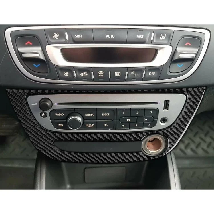 EDA008370201A_3.webp Carbon Fiber Car Air Conditioner Panel A Decorative Sticker for Renault Fluence 2009-2017 / Megane 2008-2016, Left and Right Driver - Image 6