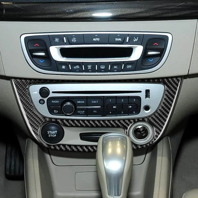 EDA008370301A_3.webp Carbon Fiber Car Air Conditioner Panel B Decorative Sticker for Renault Fluence 2009-2017 / Megane 2008-2016, Left and Right Driver - Image 6