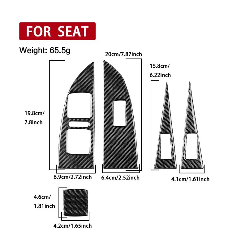 EDA008376101A_2.webp 5pcs/Set Carbon Fiber Car Lifting Panel Decorative Sticker for SEAT Leon 2005-2012 - Image 3