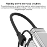 USB / Type-C / 8 Pin to CF / TF / SD Card Reader, 3.5mm HUB Adapter 6 in 1 Docking Station - Image 3