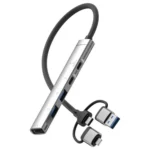 USB / Type-C / 8 Pin to PD, 2 x USB, 2 x Type-C HUB Adapter 5 in 1 Docking Station