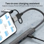 USB / Type-C / 8 Pin to PD, 2 x USB, 2 x Type-C HUB Adapter 5 in 1 Docking Station - Image 5