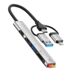 USB / Type-C / 8 Pin to TF / SD Card Reader, USB, Type-C HUB Adapter 5 in 1 Docking Station