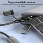 USB / Type-C / 8 Pin to TF / SD Card Reader, USB, Type-C HUB Adapter 5 in 1 Docking Station - Image 6