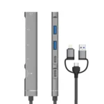 USB / Type-C / 8 Pin to 3.5mm, PD, 2 x USB, Type-C HUB Adapter 5 in 1 Docking Station - Image 2