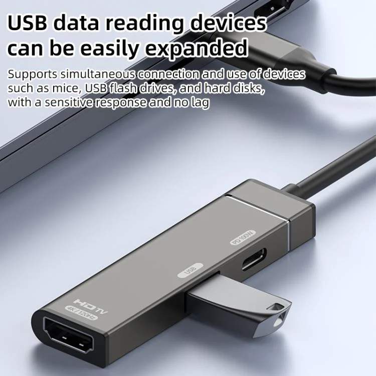 EDA008423601A_4.webp Type-C to Type-C, USB-A, HDMI HUB Docking Station - Image 5