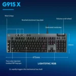 Logitech G915 X Wired Low Profile Gaming Keyboard - Image 10