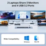 KCEVE KC-KVM203TCC USB 3.2 Dual Monitor 4K 60Hz KVM Switch - Image 3
