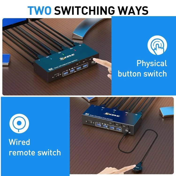 EDA008465301_6.webp KCEVE KC-KVM302DP USB 3.0 Dual Monitor 8K 30Hz KVM Switch - Image 7