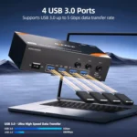 KCEVE KC-KVM303 USB 3.0 Dual Monitor 8K 60Hz KVM Switch - Image 5