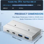HST-2A2C 4 in 1 USB 3.2 10Gbps Detachable Magnetic Docking Station - Image 6