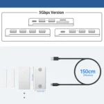 HST-2A2C 4 in 1 USB 3.2 10Gbps Detachable Magnetic Docking Station - Image 8