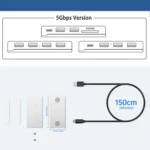 HST-4A-U3 4 in 1 USB 3.0 Detachable Magnetic Docking Station - Image 8