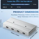 HST-4C 4 in 1 USB 3.2 10Gbps Detachable Magnetic Docking Station - Image 6