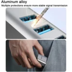 USB -C / Type-C Elbow to RJ45 and 3 x USB-A Aluminum Alloy Shell HUB Adapter Expander - Image 4