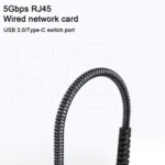 USB -C / Type-C Elbow to RJ45 Aluminum Alloy Shell Ethernet HUB Adapter - Image 4