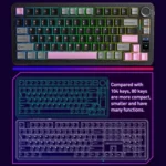 AULA S75 Pro 80 Keys wired/2.4G/Bluetooth Three Model Customizable Gradient Mechanical Keyboard - Image 8