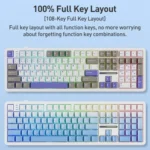 AULA F108 108 Keys Wired/2.4G/Bluetooth Three Model Customizable RGB Gaming Mechanical Keyboard - Image 12