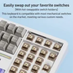 AULA F108 108 Keys Wired/2.4G/Bluetooth Three Model Customizable RGB Gaming Mechanical Keyboard - Image 4