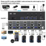 KCEVE KC-KVM403DH 4 IN 1 OUT DP/HD USB 3.0 4K 144Hz KVM Switch - Image 2