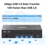 KCEVE KC-KVM403DH 4 IN 1 OUT DP/HD USB 3.0 4K 144Hz KVM Switch - Image 6