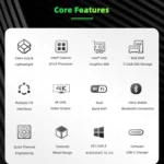 GMK NucBox Windows 10 System Mini PC, Intel Celeron J4125 Quad Core 64bit 14nm 2GHz-2.7GHz, Support WiFi & Bluetooth & RJ45, - Image 19