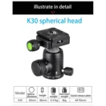 BEXIN BX255C K30 Portable Carbon Fiber Tripod for Camera Dslr - Image 13