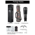 BEXIN ST364C Rugged Camcorder Photographic Carbon Fiber Big Tripod, Max Tube: 36mm - Image 14