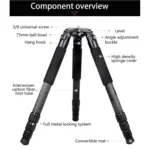 BEXIN ST364C Rugged Camcorder Photographic Carbon Fiber Big Tripod, Max Tube: 36mm - Image 4