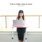 Wood Texture Portable Household Removable Laptop Desk Table Bedside Desk - Image 7