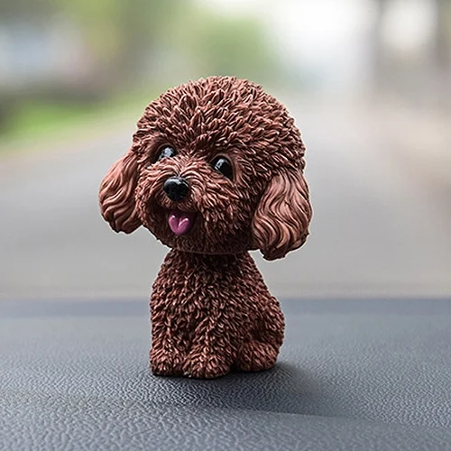 HC2210G.webp Shaking Head Dog Car Ornaments Resins Lovely Cartoon Dog New Year Gifts with Double-sided Adhesive Tape - Image 1