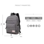 Universal Multi-Function Canvas Cloth Laptop Computer Shoulders Backpack Students Bag for 13-15 inch, Size: 36x25x10cm - Image 8