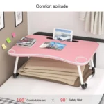 W-shaped Non-slip Legs Pattern Adjustable Folding Portable Laptop Desk with Card Slot (Castle) - Image 9