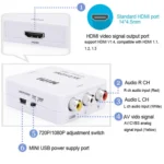 HOWEI HW-2105 Mini AV CVBS/L+R Audio to HDMI Converter Adapter, Support Scaler 1080P - Image 6
