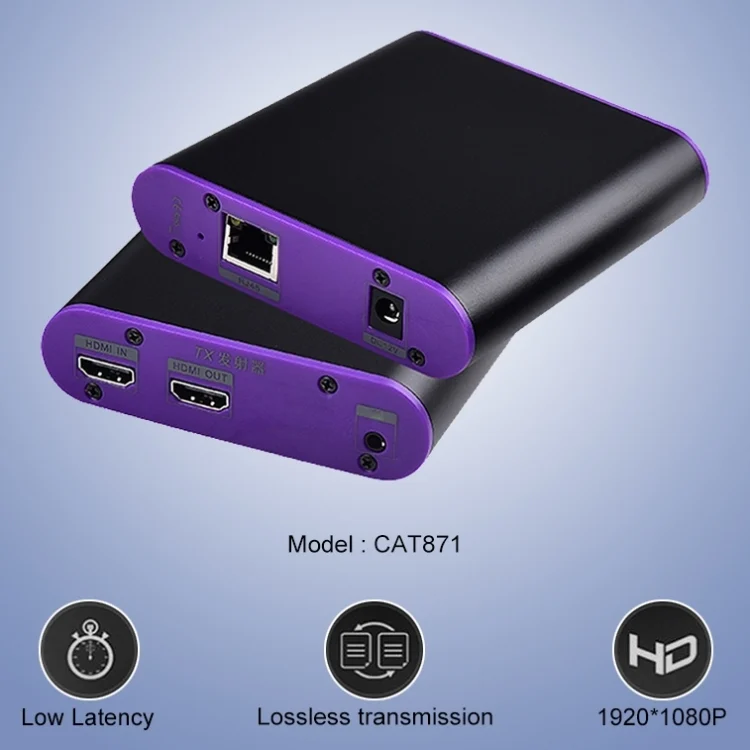 HDMI0110EU_2.webp CAT871 HDMI Extender (Receiver & Sender) over CAT5e/CAT6 Cable with IR, Transmission Distance: 120m - Image 3